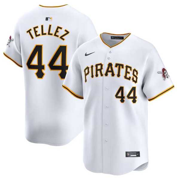 Mens Pittsburgh Pirates #44 Rowdy Tellez White Home Limited Baseball Stitched Jersey Dzhi->pittsburgh pirates->MLB Jersey
